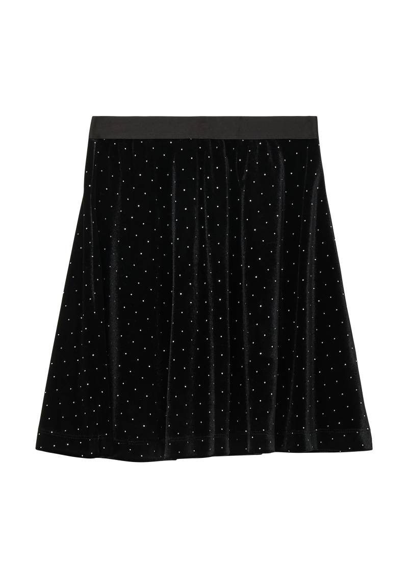s.Oliver - Kurzer Samt-Rock mit Glitzersteinen, Mädchen, schwarz von s.Oliver