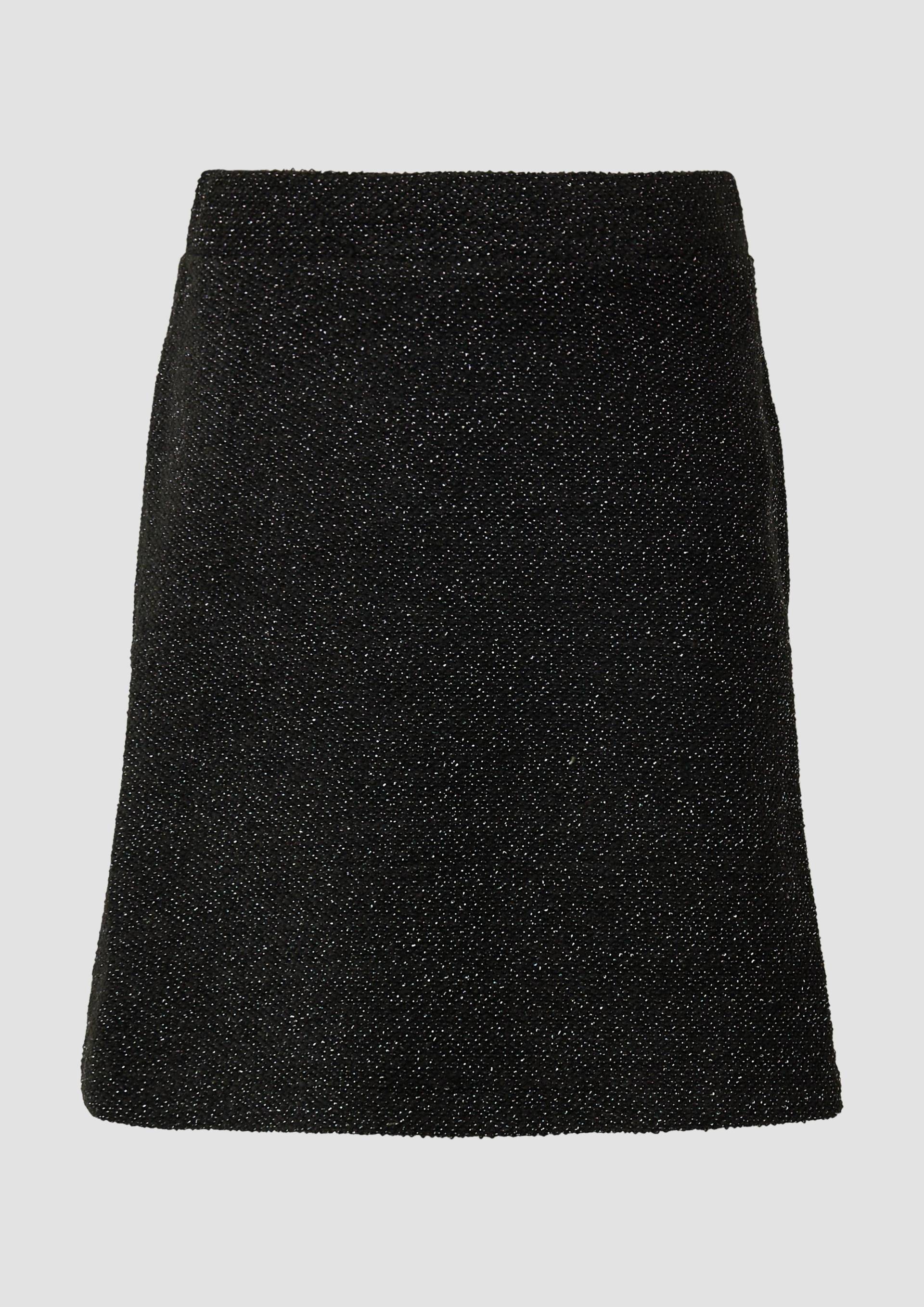 s.Oliver - Kurzer elastischer Rock mit Glitzergarn, Damen, schwarz von s.Oliver