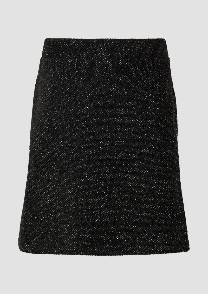 s.Oliver - Kurzer elastischer Rock mit Glitzergarn, Damen, schwarz von s.Oliver