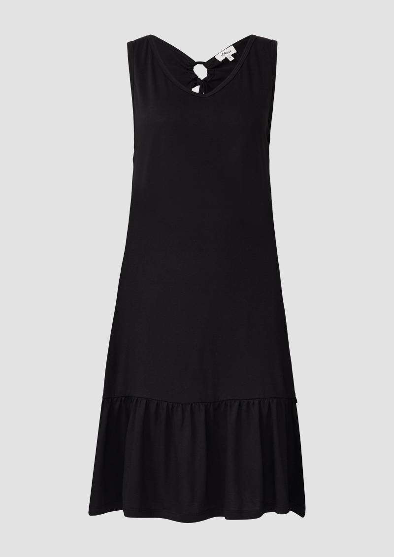 s.Oliver - Kurzes Jersey-Kleid mit Schleifendetail am Rücken, Damen, schwarz von s.Oliver