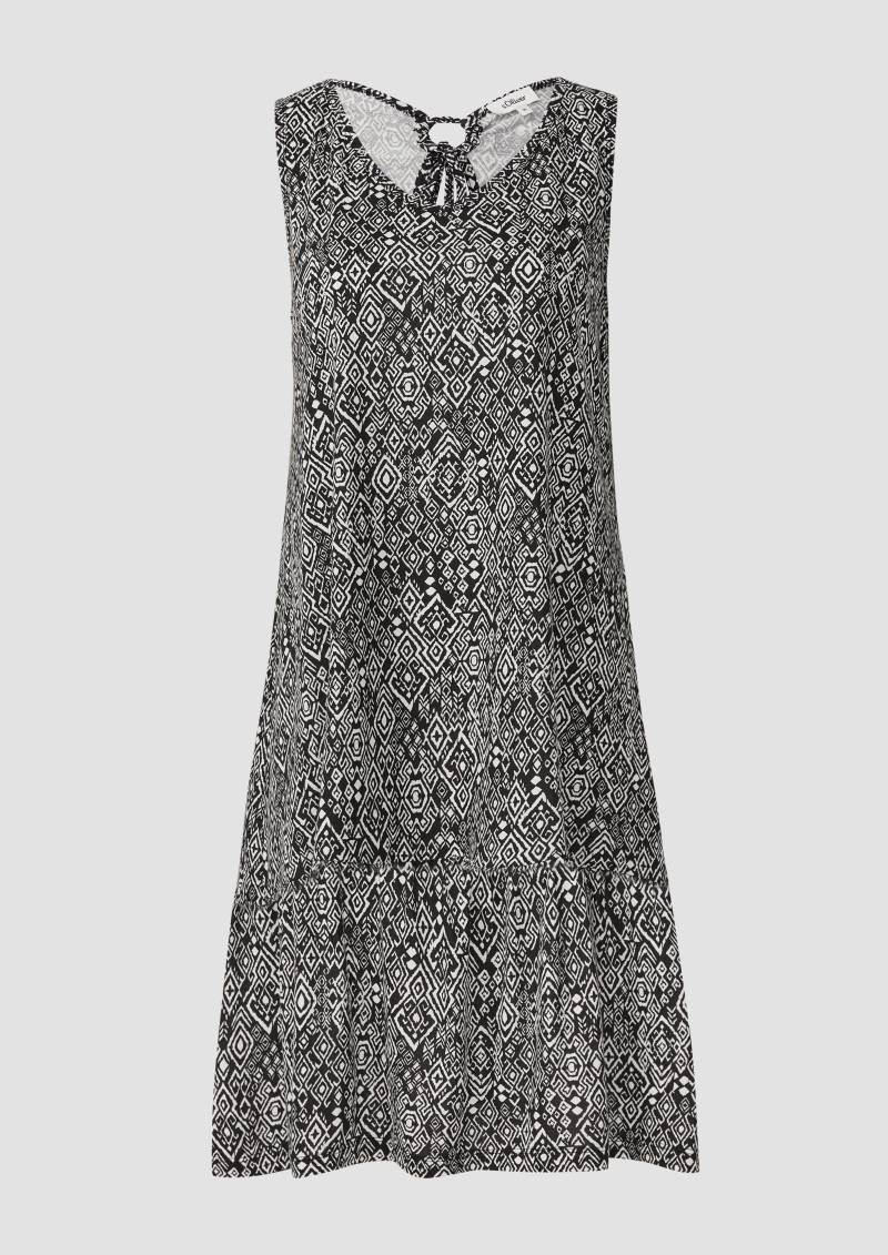 s.Oliver - Kurzes Jersey-Kleid mit Schleifendetail am Rücken, Damen, schwarz von s.Oliver