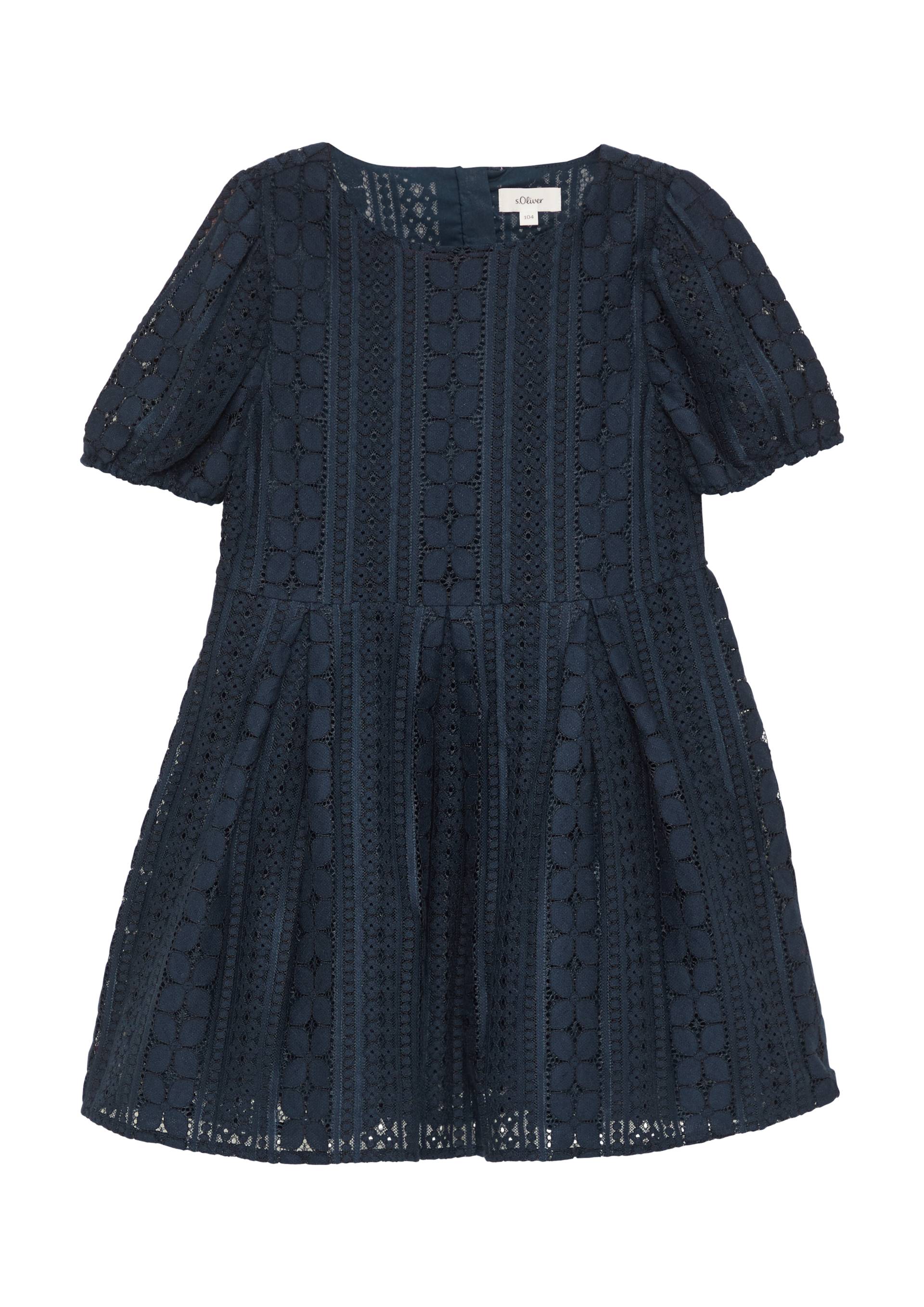 s.Oliver - Kurzes Kleid aus Spitze mit elastischen Bündchen an den Ärmeln, Kinder, blau s.Oliver - Kurzes Kleid aus Spitze mit elastischen Bündchen an den Ärmeln, Kinder, blau von s.Oliver