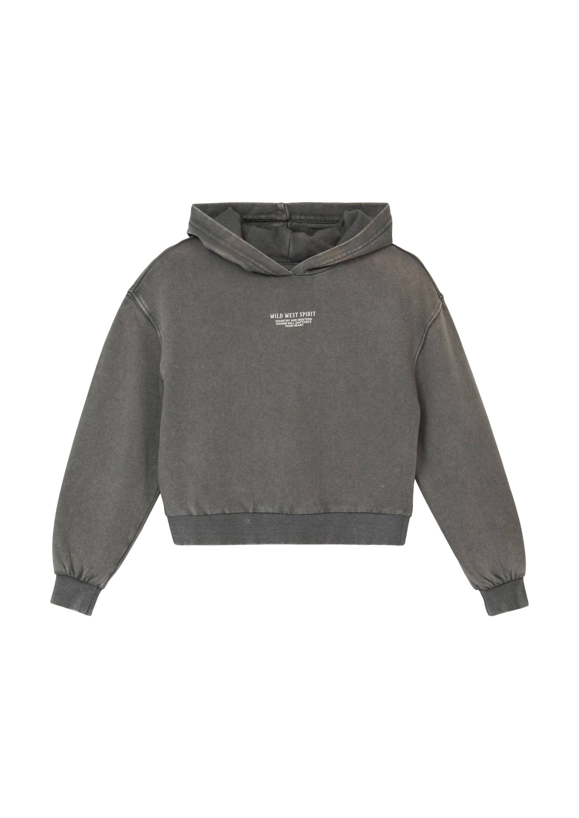 s.Oliver - Kurzes Oversize-Sweatshirt mit Garment Dye und Rückenprint, Mädchen, grau s.Oliver - Kurzes Oversize-Sweatshirt mit Garment Dye und Rückenprint, Mädchen, grau von s.Oliver
