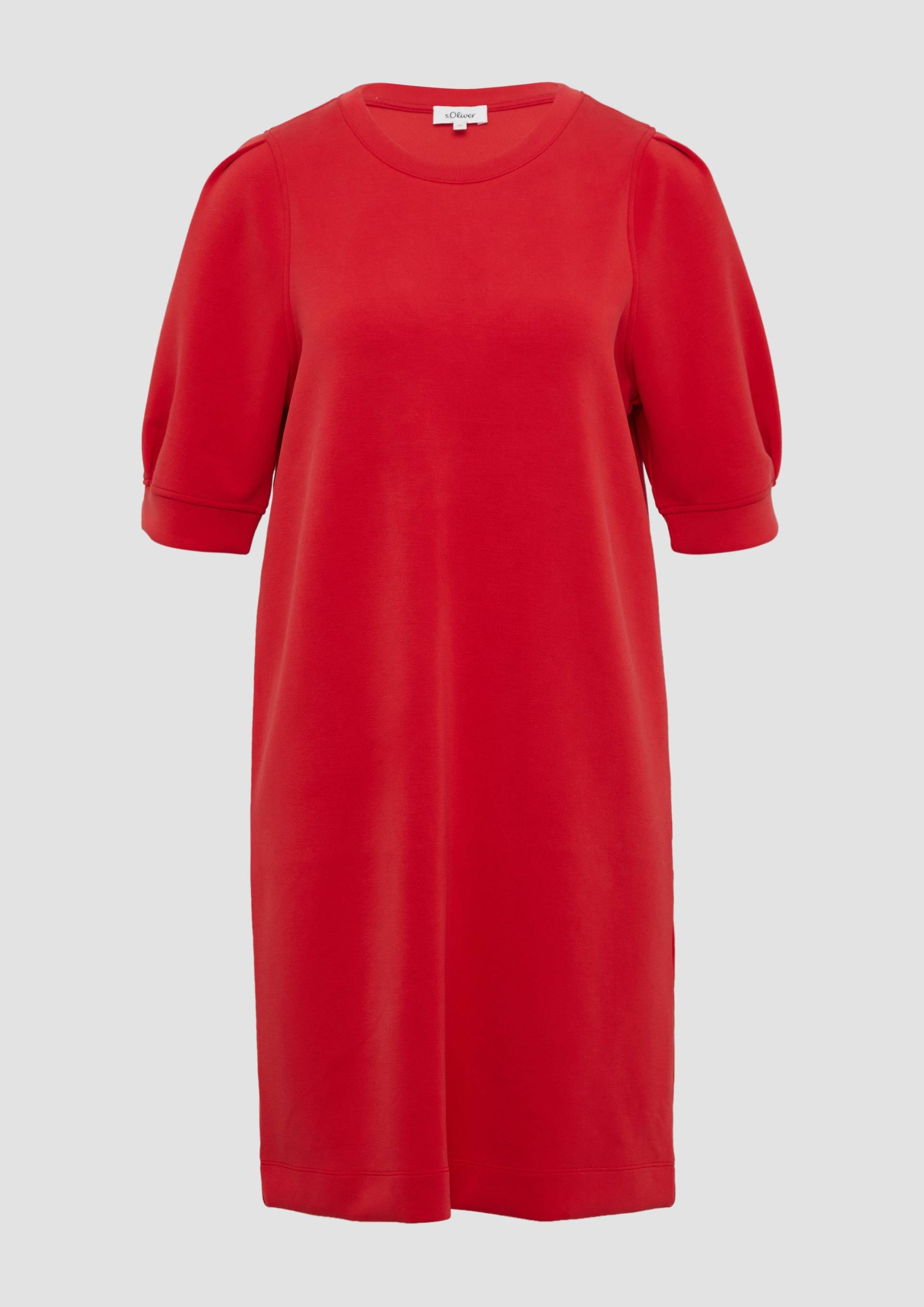 s.Oliver - Kurzes Scuba-Kleid mit Puffärmeln, Damen, rot von s.Oliver