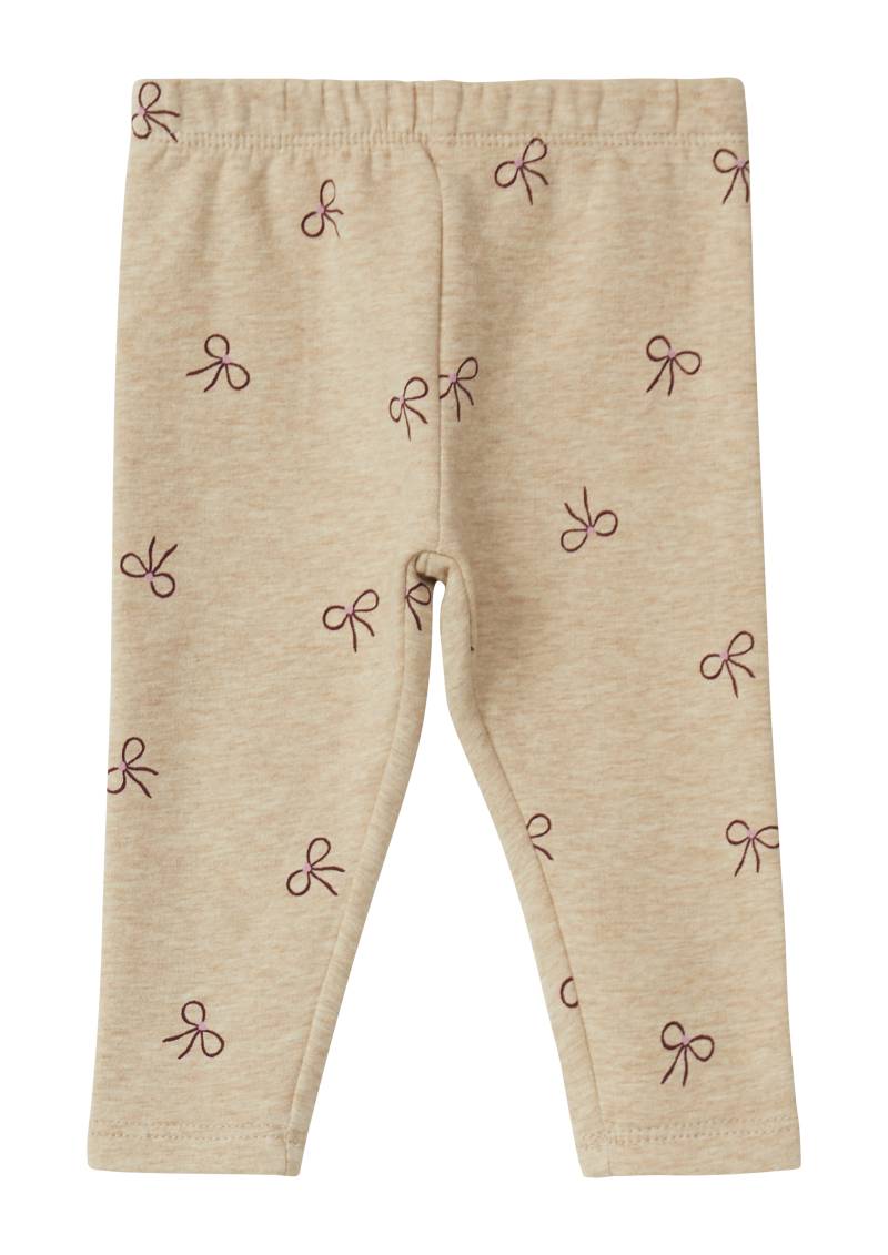 s.Oliver - Kuschelige Leggings mit All-over-Print, Babys, Beige von s.Oliver