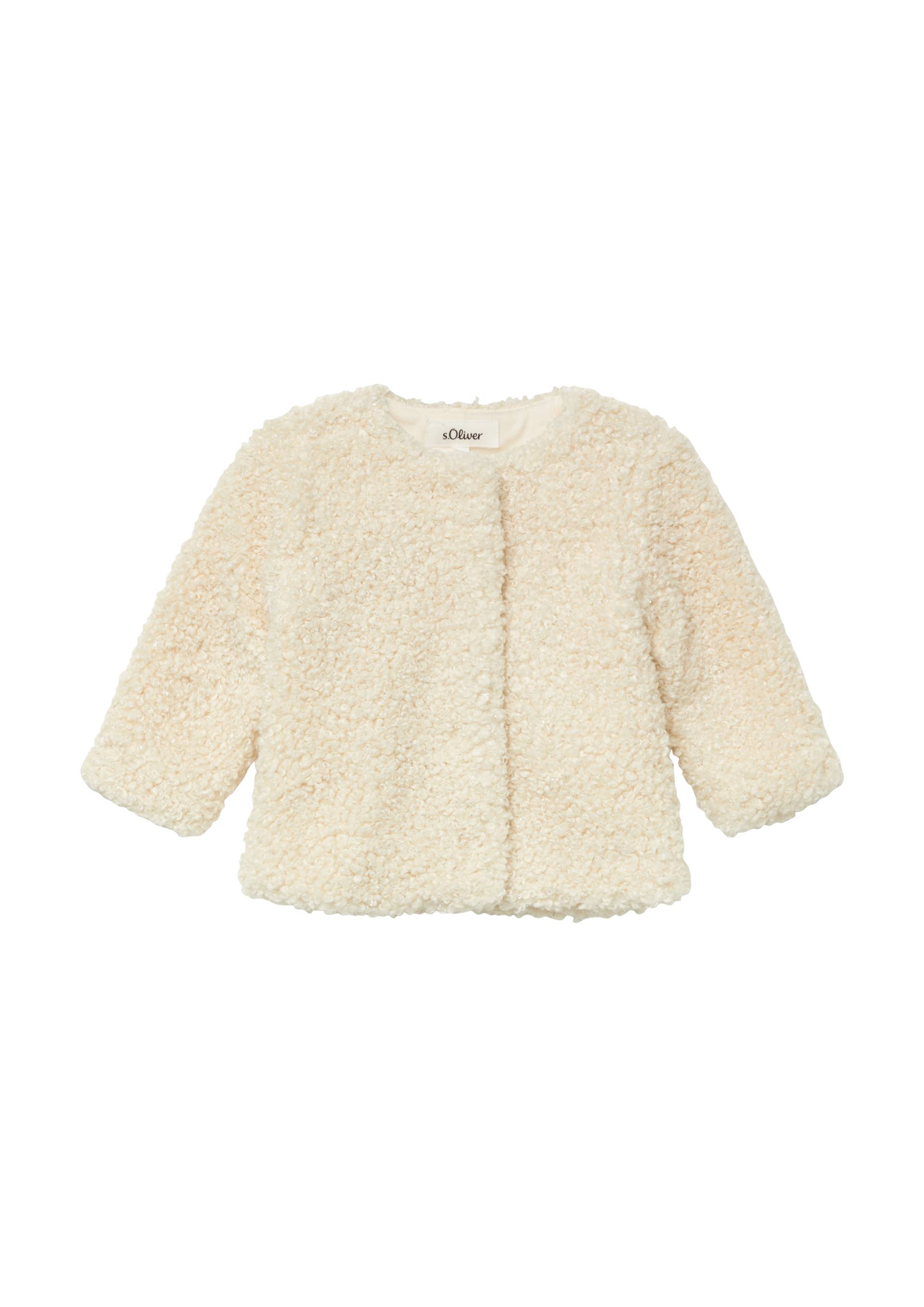 s.Oliver - Gefütterte Teddyplüsch-Jacke mit Glitzergarn, Babys, Beige von s.Oliver
