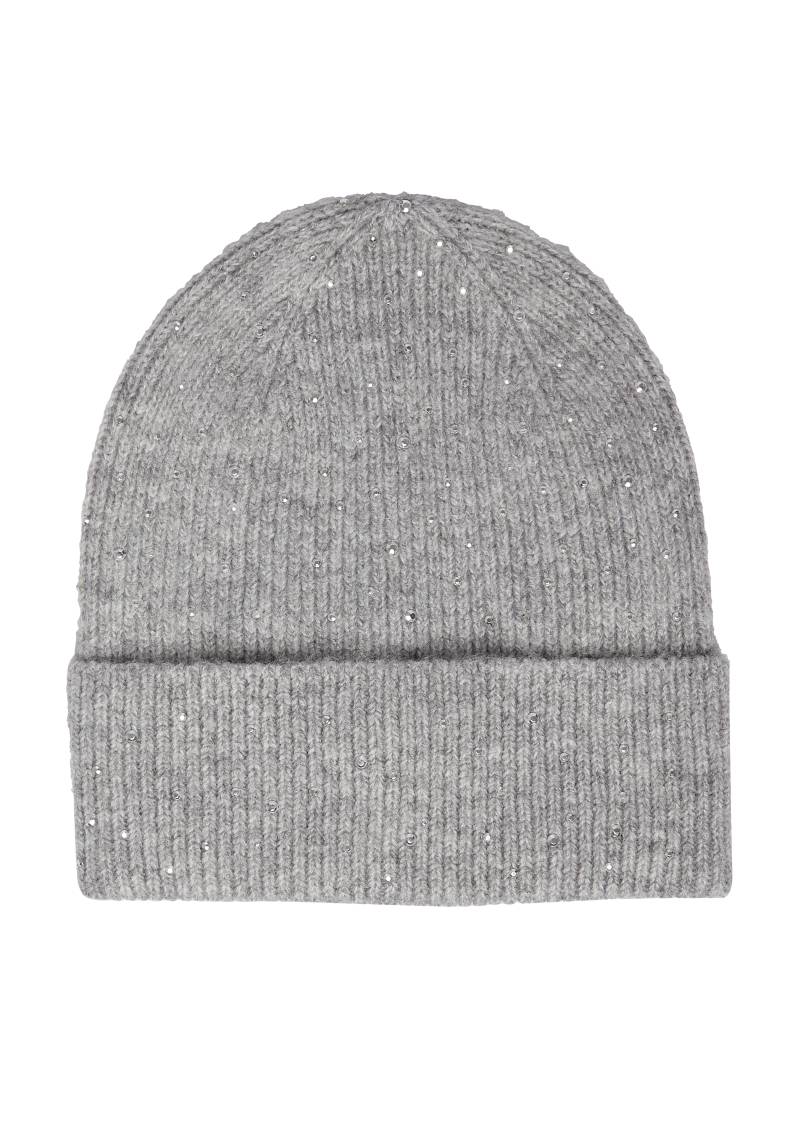 s.Oliver - Kuschelige Strickmütze mit Schmucksteinen, Mädchen, grau von s.Oliver