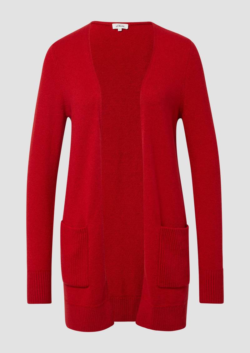 s.Oliver - Weiche Strickjacke mit aufgesetzten Taschen, Damen, rot von s.Oliver