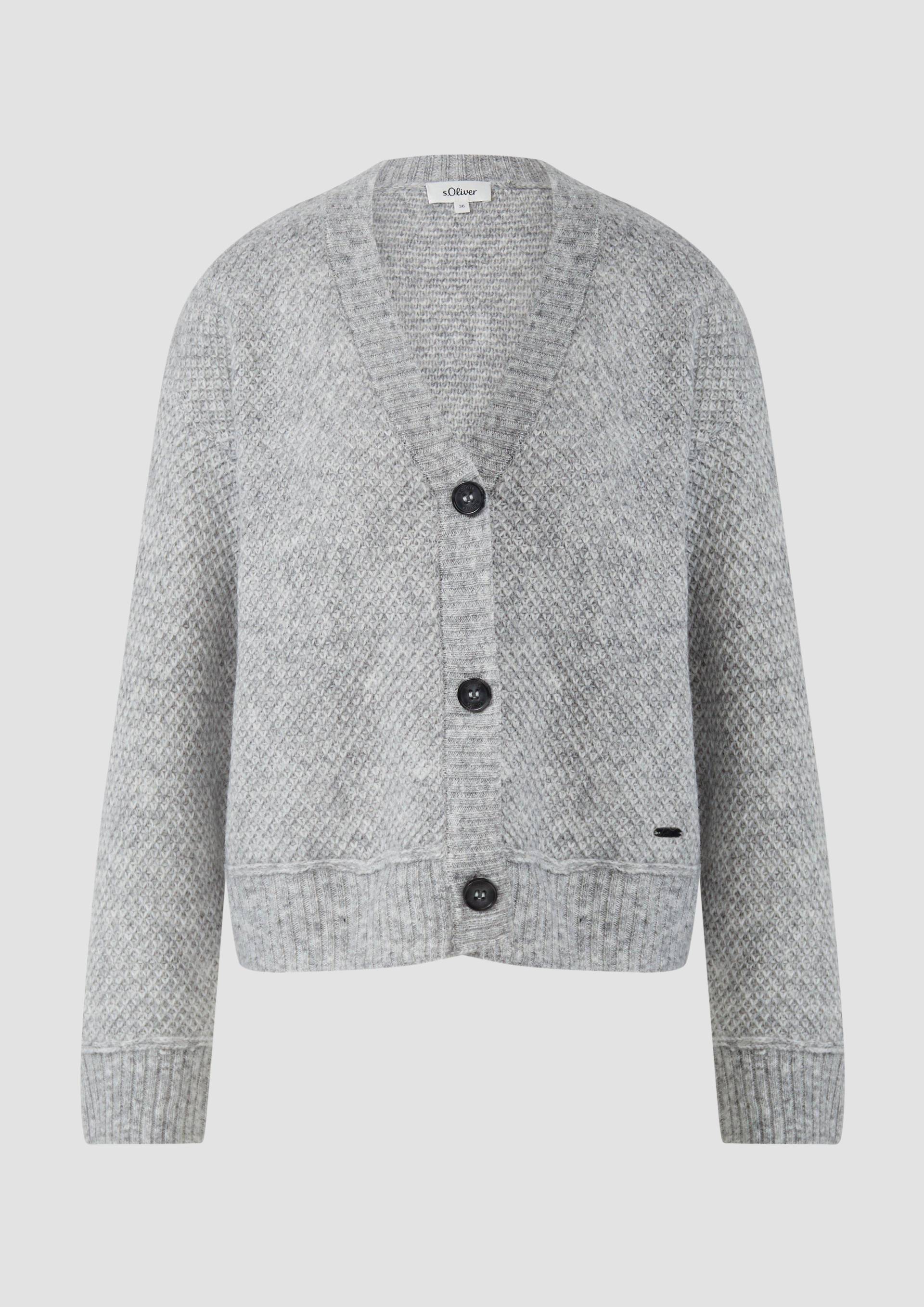 s.Oliver - Kuscheliger Wollmix-Cardigan aus Strukturstrick, Damen, grau von s.Oliver