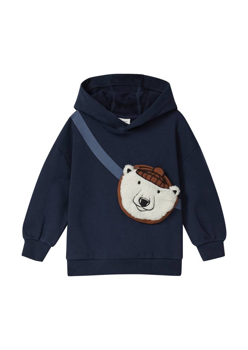 s.Oliver - Kuscheliger Oversize Hoodie mit aufgesetzter Reißverschlusstasche, Kinder, blau von s.Oliver