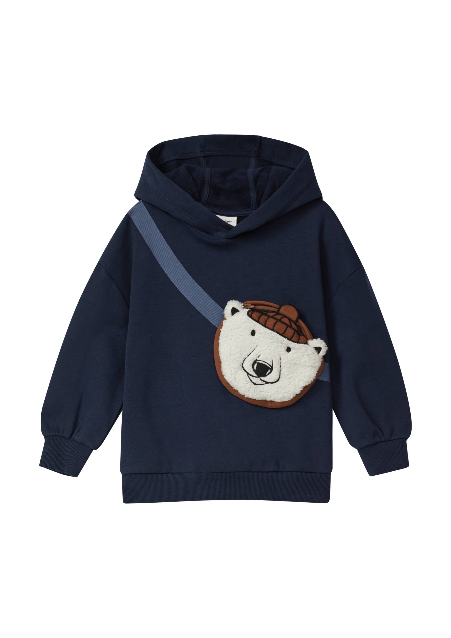 s.Oliver - Kuscheliger Oversize Hoodie mit aufgesetzter Reißverschlusstasche, Kinder, blau von s.Oliver