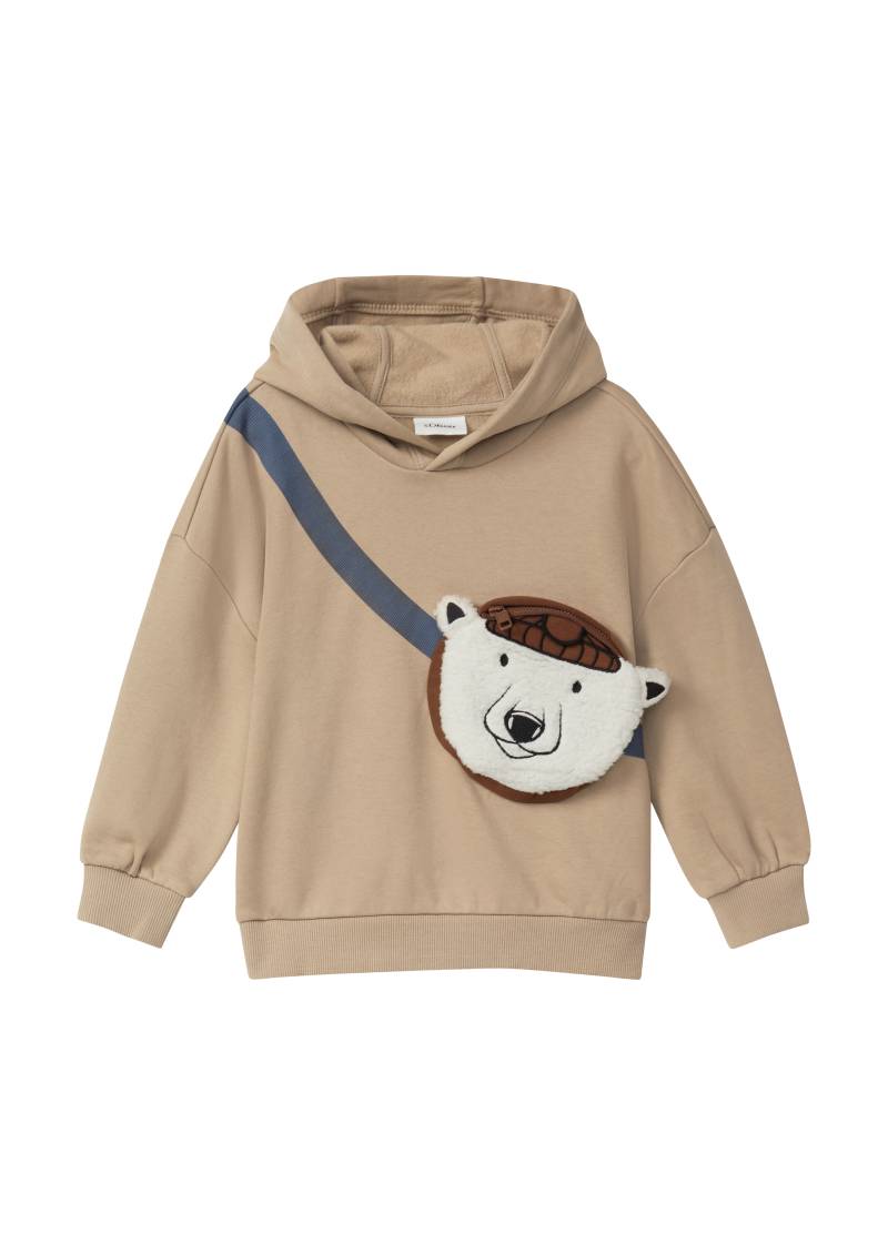 s.Oliver - Kuscheliger Oversize Hoodie mit aufgesetzter Reißverschlusstasche, Kinder, braun von s.Oliver