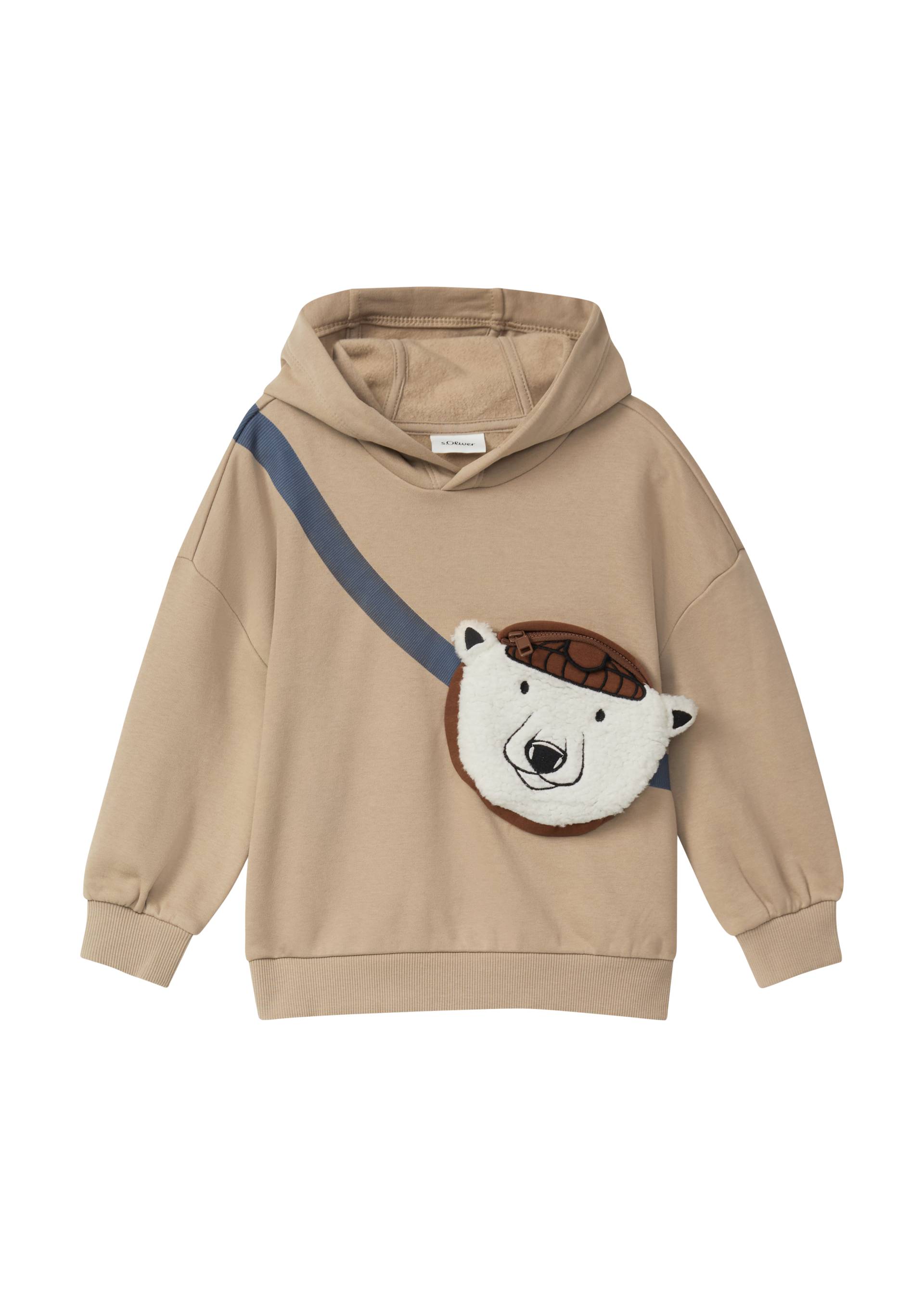 s.Oliver - Kuscheliger Oversize Hoodie mit aufgesetzter Reißverschlusstasche, Kinder, braun von s.Oliver