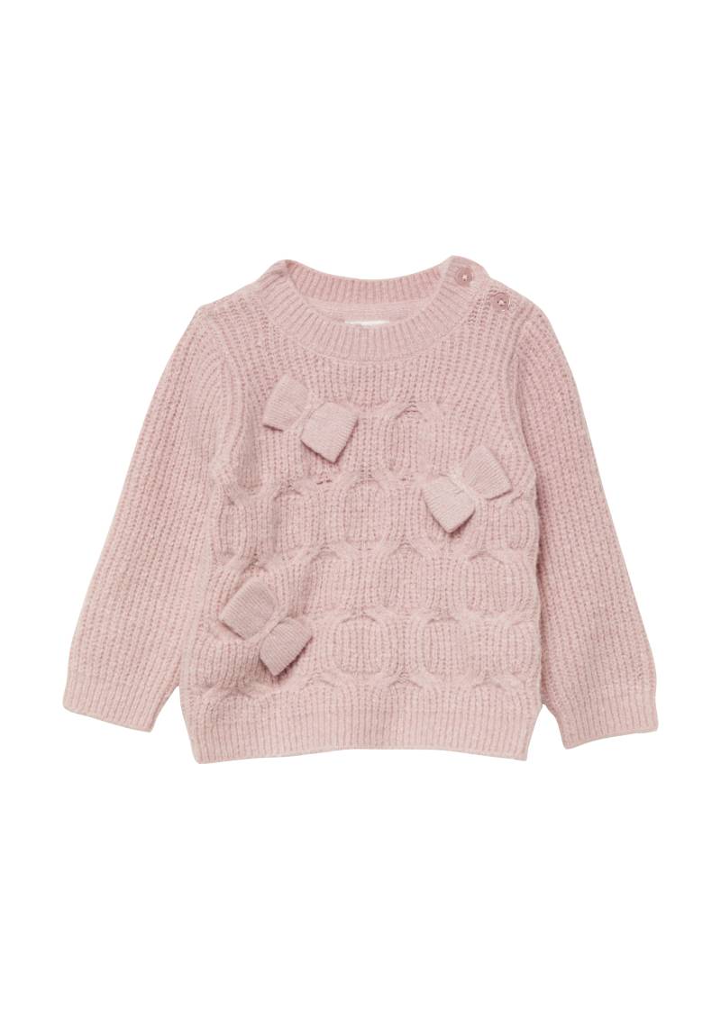 s.Oliver - Kuscheliger Strickpullover mit Schleifen, Babys, rosé von s.Oliver