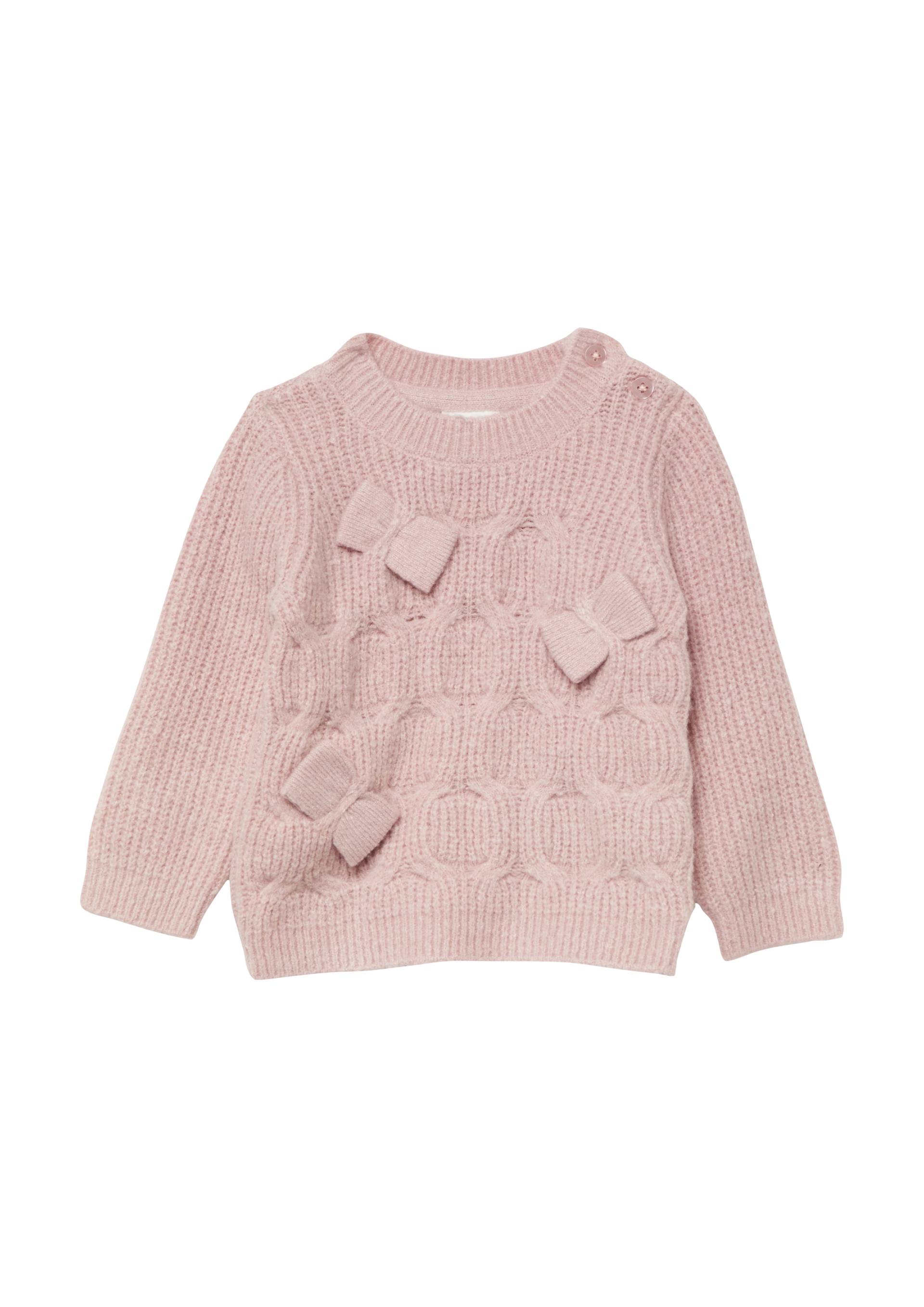 s.Oliver - Kuscheliger Strickpullover mit Schleifen, Babys, rosé von s.Oliver