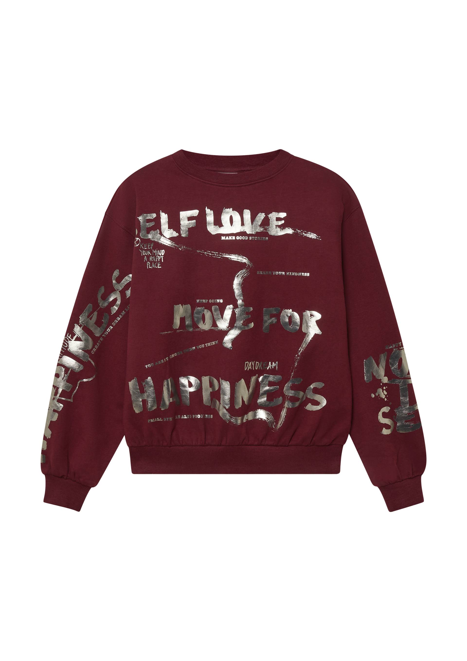 s.Oliver - Kuscheliges Oversize Sweatshirt mit Folienprint, Mädchen, rot von s.Oliver