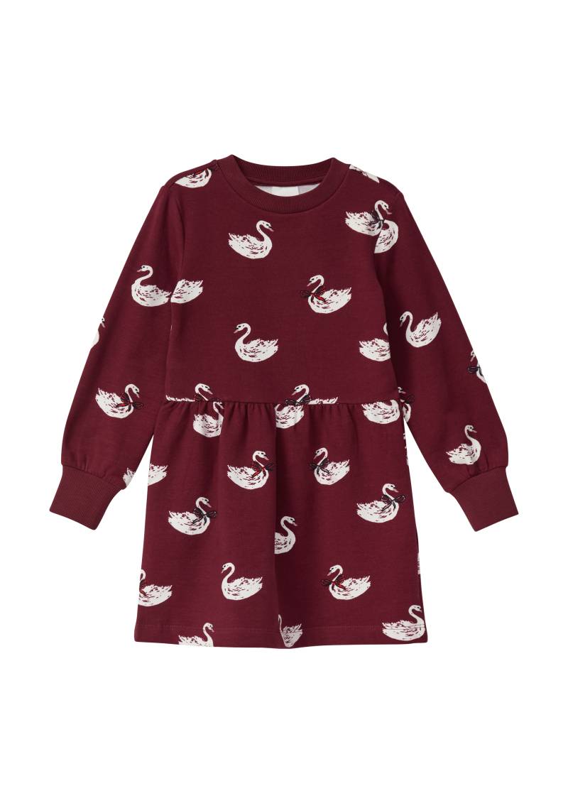 s.Oliver - Kuscheliges Sweatkleid mit All-over-Print, Kinder, rot von s.Oliver