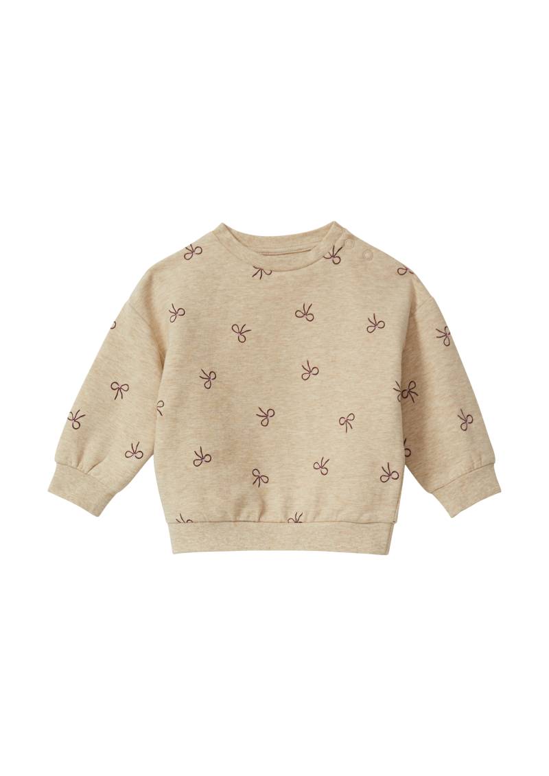 s.Oliver - Kuscheliges Sweatshirt mit All-over-Print, Babys, Beige von s.Oliver