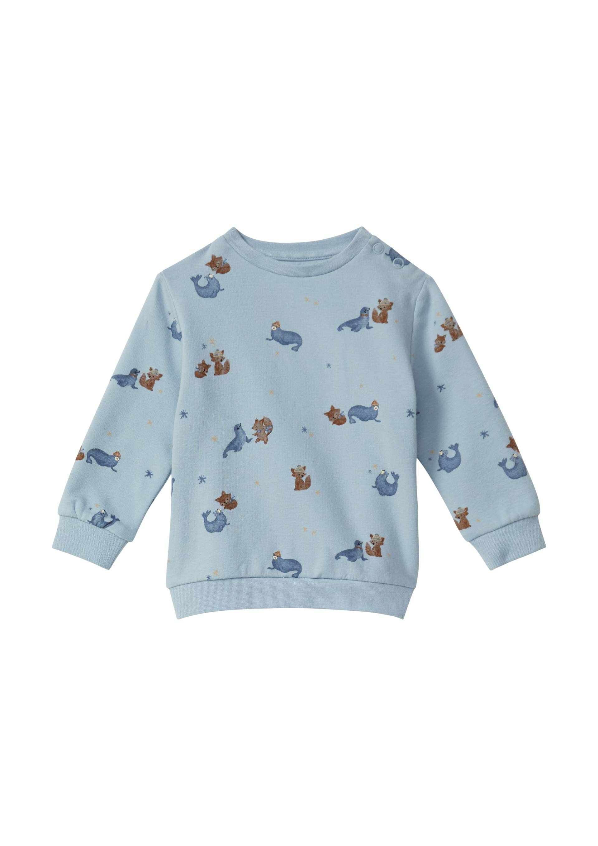 s.Oliver - Kuscheliges Sweatshirt mit All-over-Print, Babys, blau|mehrfarbig von s.Oliver