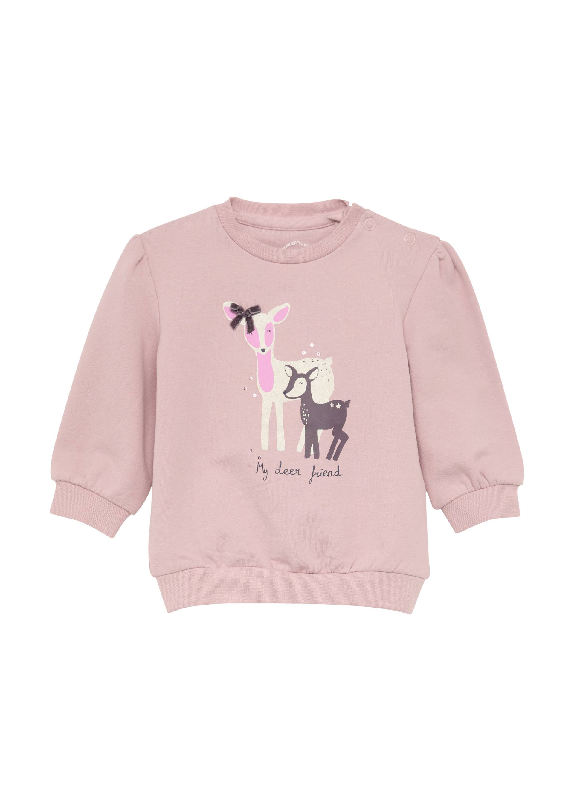 s.Oliver - Kuscheliges Sweatshirt mit Glitzer-Art-Print, Babys, Rosa von s.Oliver