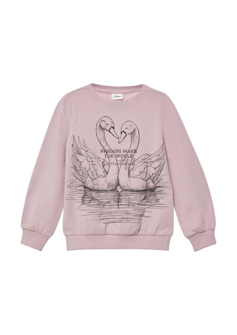 s.Oliver - Kuscheliges Sweatshirt mit Glitzerprint, Kinder, Rosa von s.Oliver
