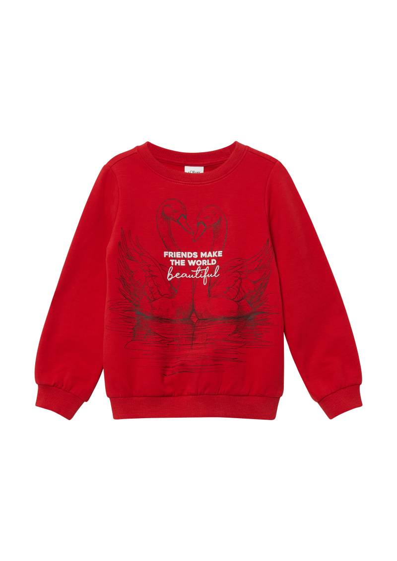 s.Oliver - Kuscheliges Sweatshirt mit Glitzerprint, Kinder, rot von s.Oliver