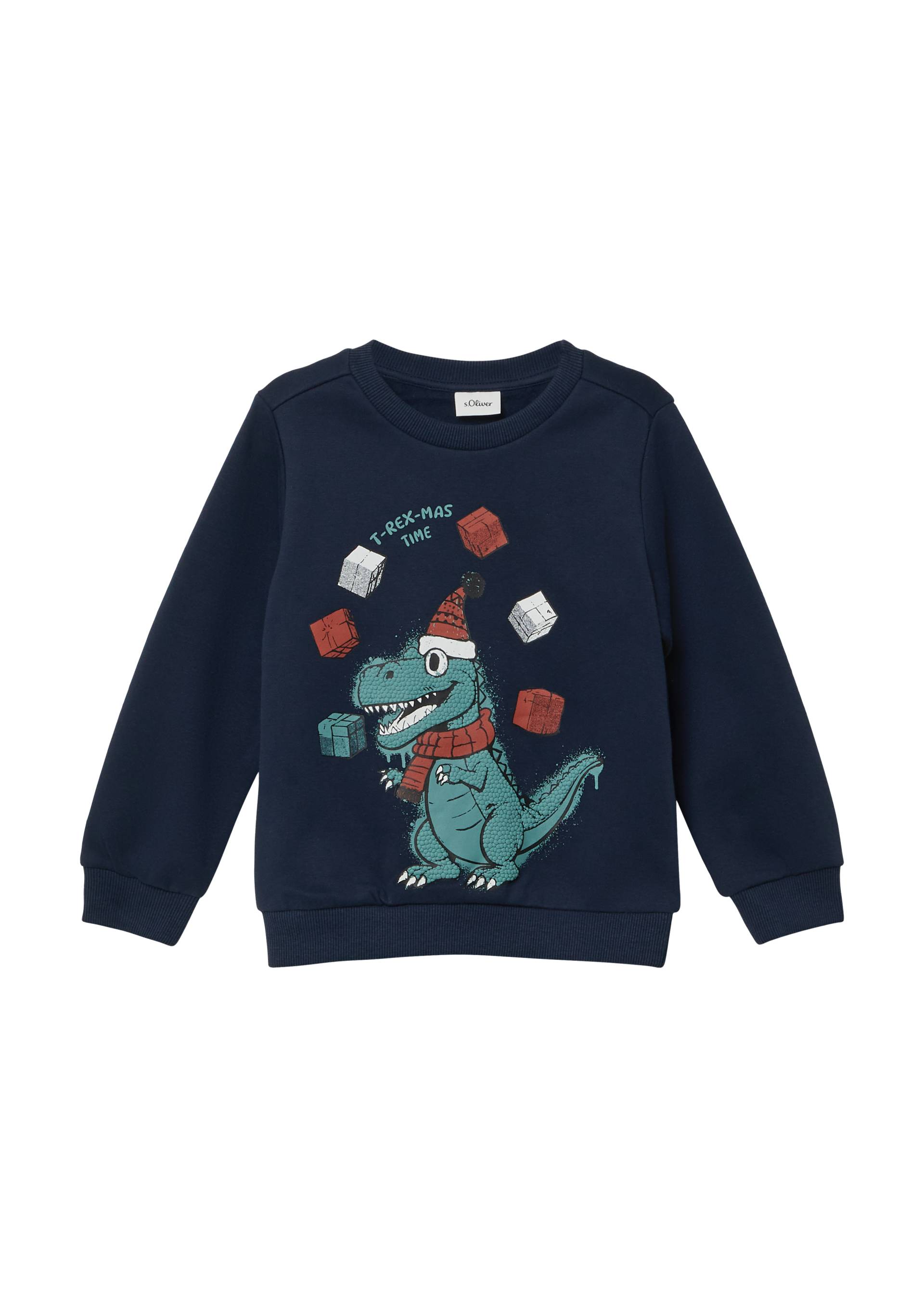 s.Oliver - Kuscheliges Sweatshirt mit X-Mas-Frontprint, Kinder, blau von s.Oliver