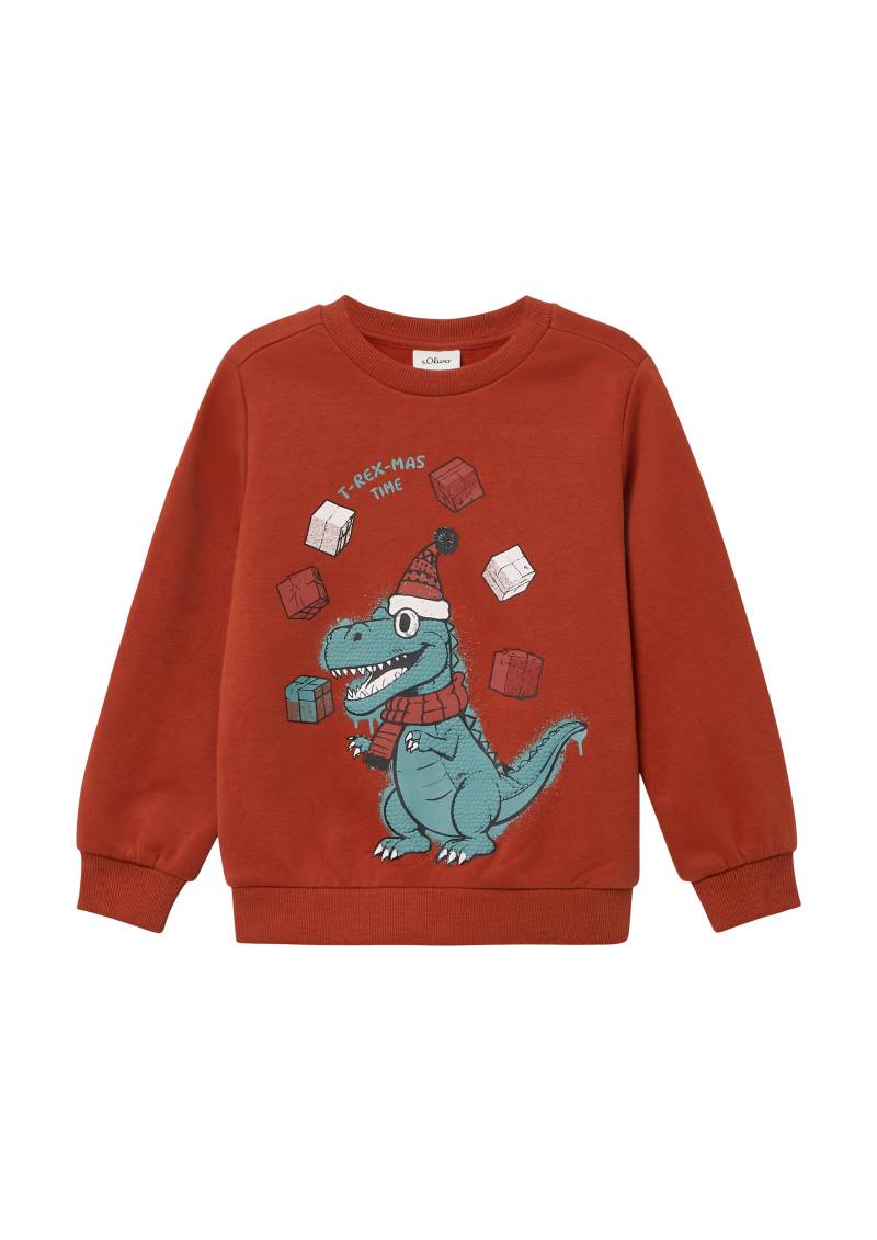 s.Oliver - Kuscheliges Sweatshirt mit X-Mas-Frontprint, Kinder, rot von s.Oliver