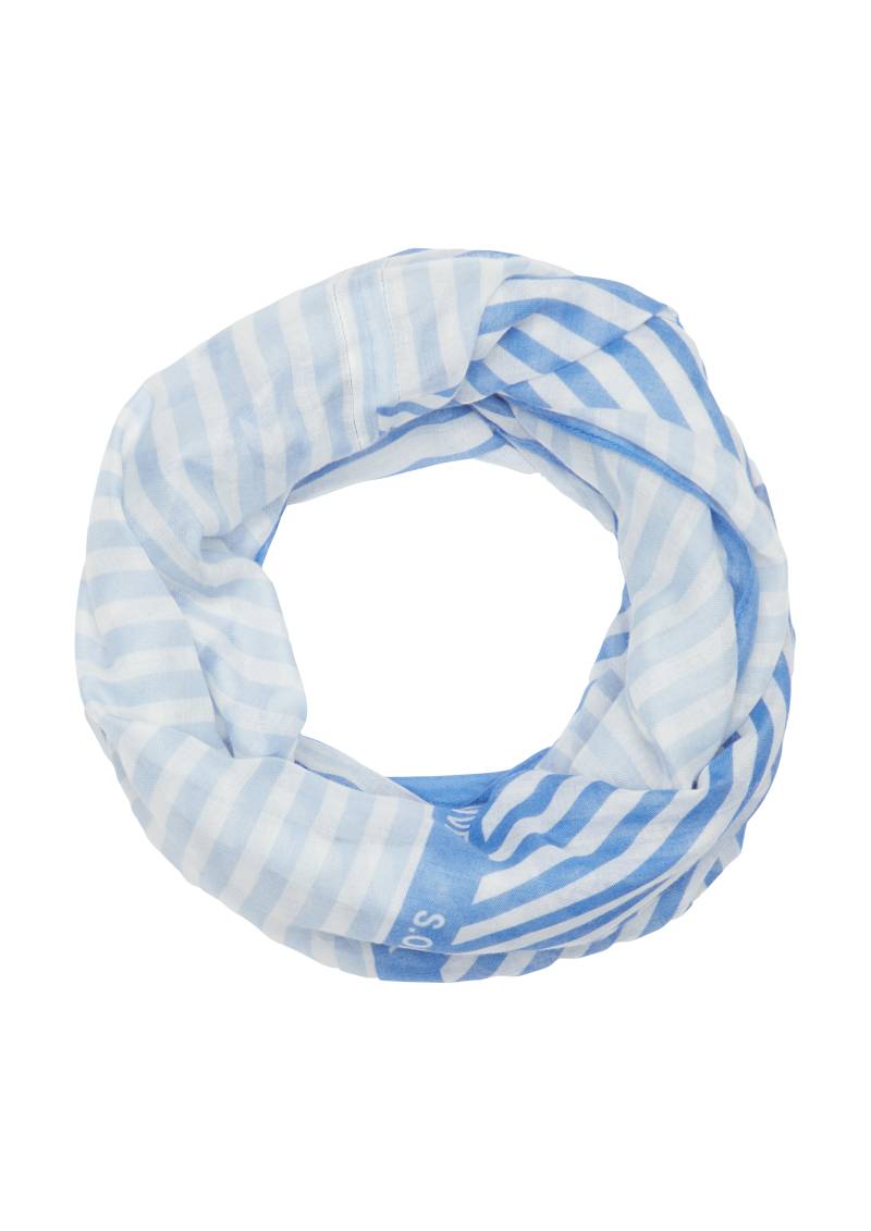 s.Oliver - Lässiger Loop-Schal mit All-over-Print, Damen, blau von s.Oliver