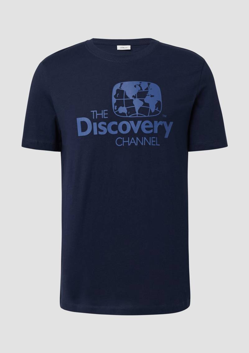 s.Oliver - T-Shirt mit Discovery™-Print, Herren, blau von s.Oliver