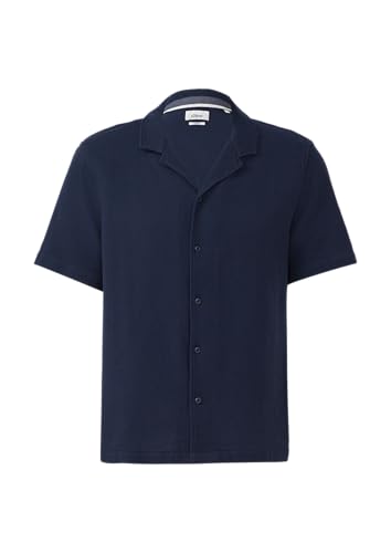 s.Oliver Lässiges Strukturhemd mit Reverskragen tiefblau L von s.Oliver