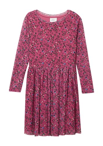 s.Oliver Langärmeliges Meshkleid mit Jerseyfutter und All-Over-Print Altrosa 140 von s.Oliver