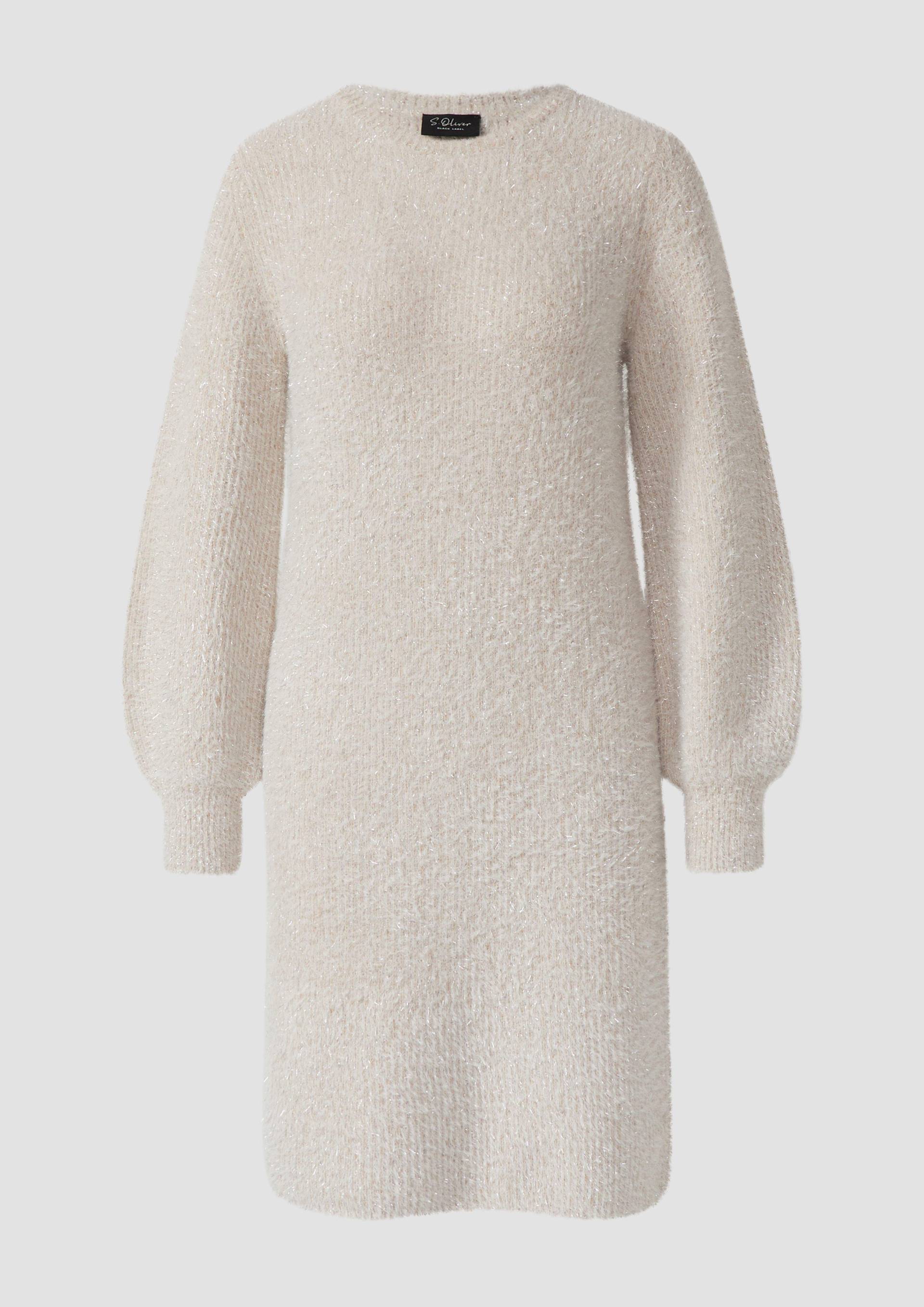 s.Oliver - Flauschiges Strickkleid mit Glitzergarn, Damen, Beige von s.Oliver