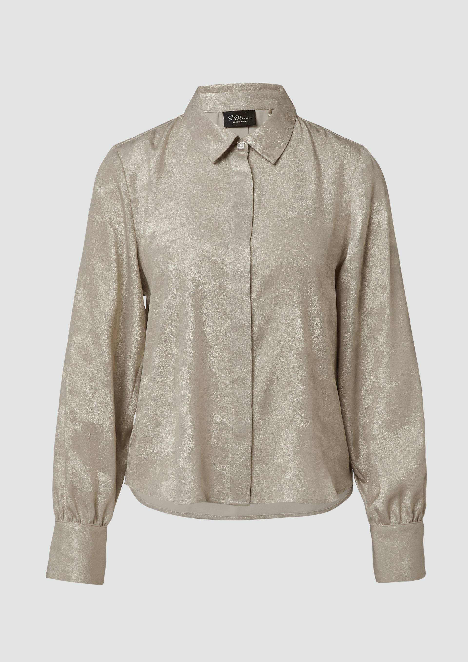 s.Oliver - Langarm-Bluse mit verdeckter Knopfleiste und Hemdkragen, Damen, creme von s.Oliver