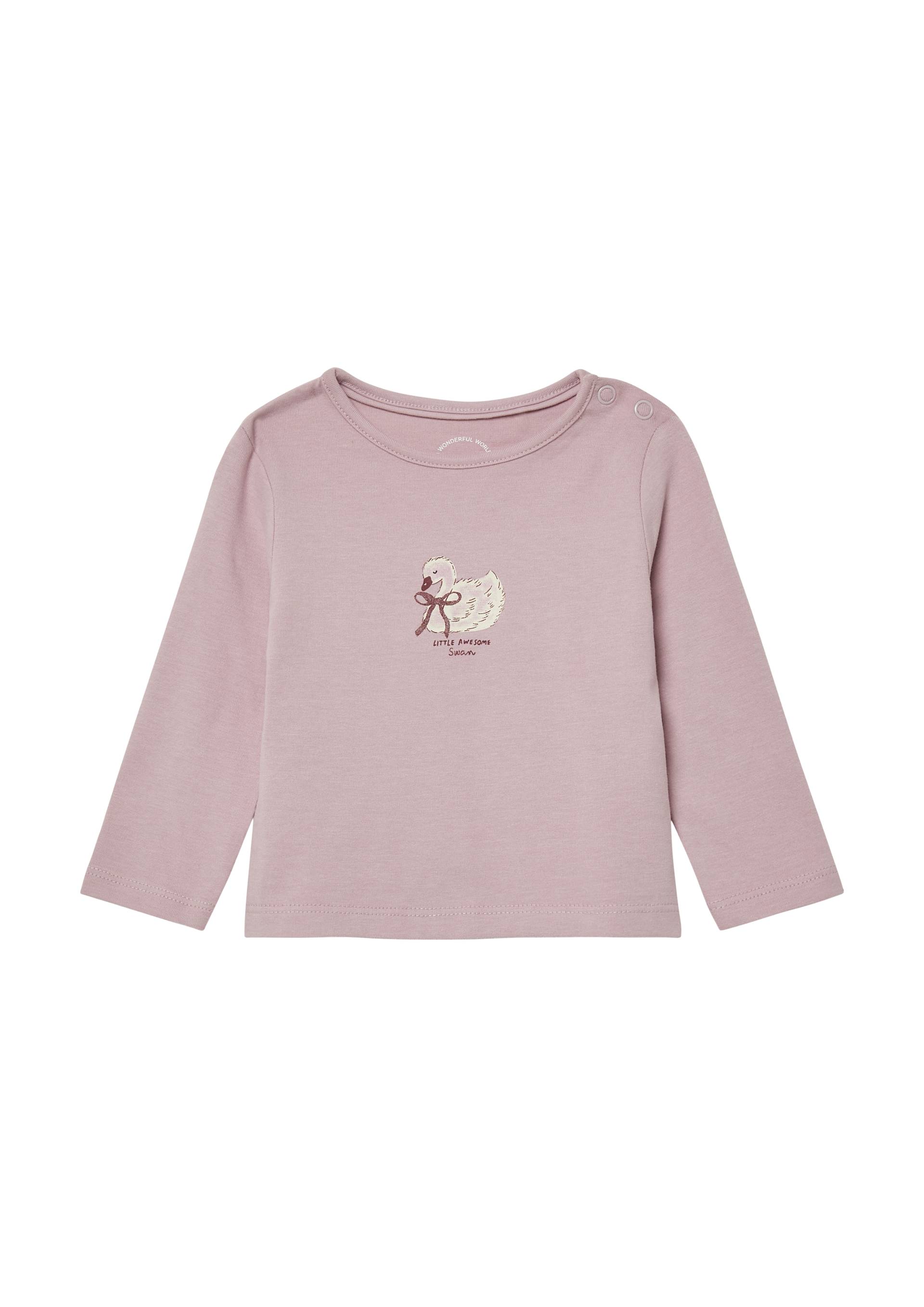 s.Oliver - Langarm-Jersey-Shirt mit Glitzerprint, Babys, Rosa von s.Oliver