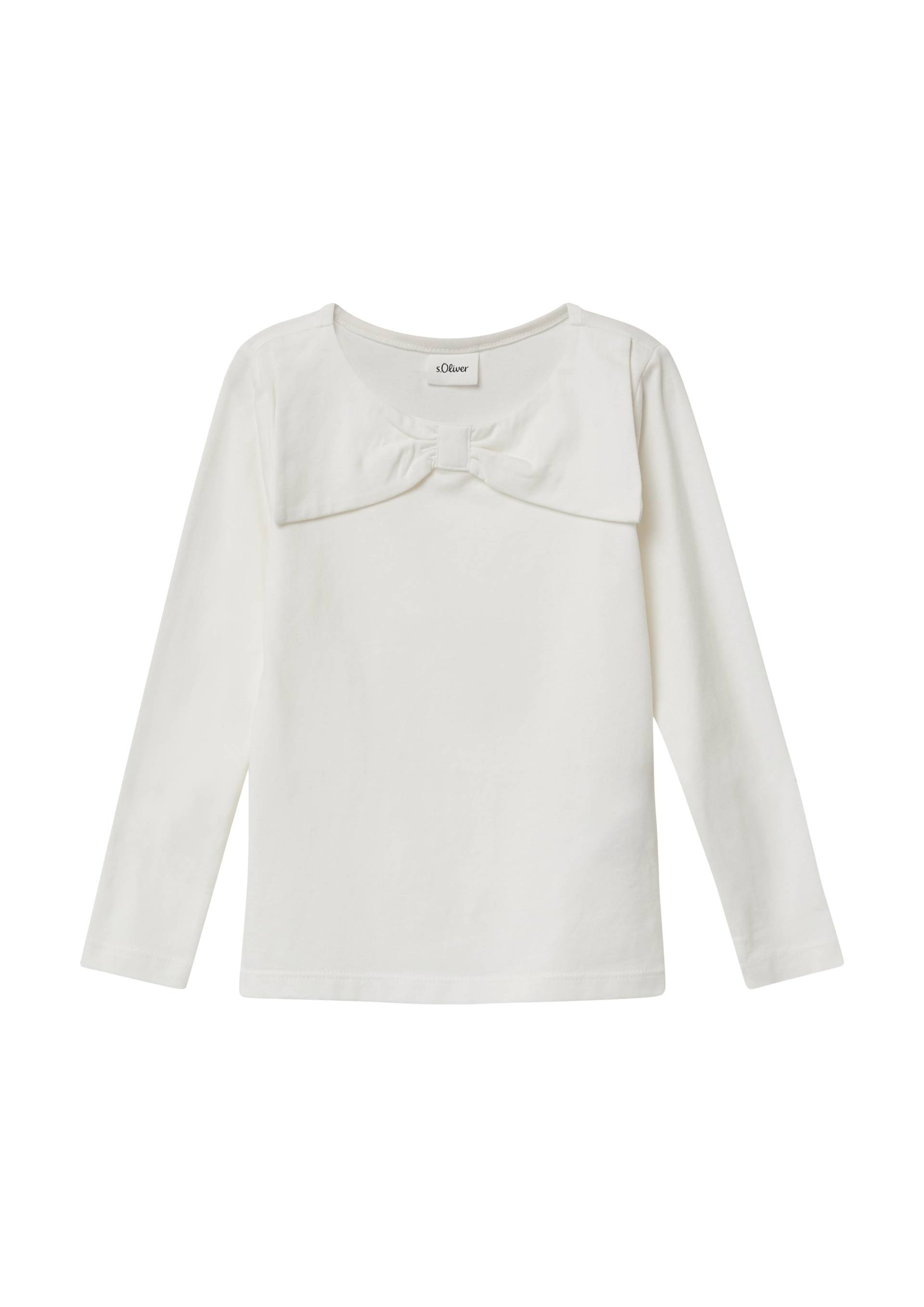s.Oliver - Langarm-Jerseyshirt im Slim Fit mit Schleifenkragen, Kinder, creme von s.Oliver