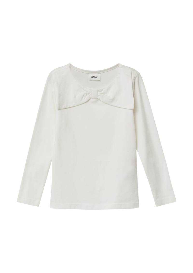 s.Oliver - Langarm-Jerseyshirt im Slim Fit mit Schleifenkragen, Kinder, creme von s.Oliver