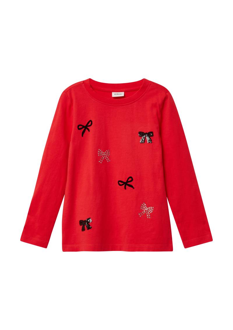 s.Oliver - Langarm-Jerseyshirt mit Schleifen-Details, Kinder, rot von s.Oliver