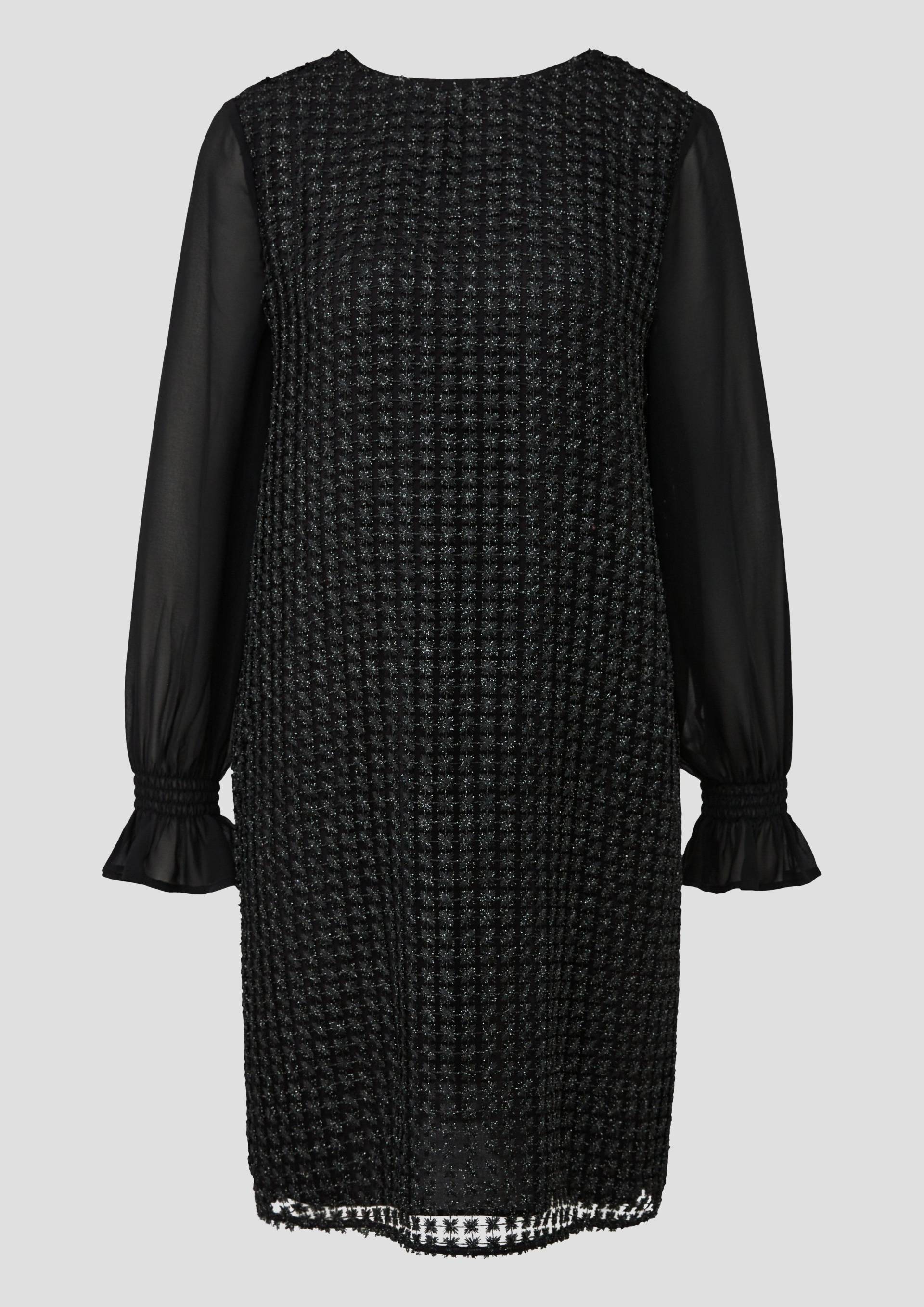 s.Oliver - Langarm-Kleid aus Häkelspitze mit Glitzergarn, Damen, schwarz von s.Oliver