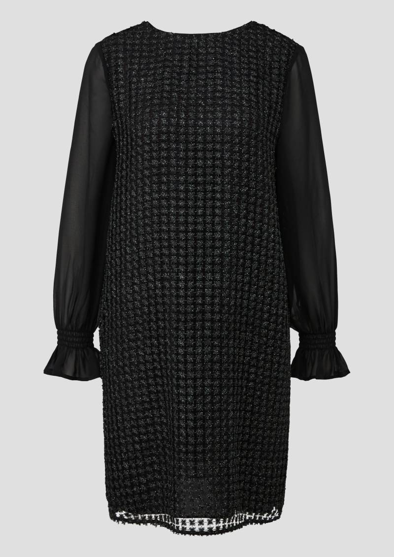 s.Oliver - Langarm-Kleid aus Häkelspitze mit Glitzergarn, Damen, schwarz von s.Oliver