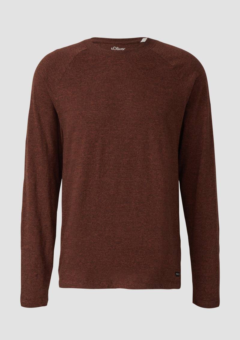s.Oliver - Meliertes Longsleeve aus reiner Baumwolle mit Raglanarm, Herren, rot s.Oliver - Meliertes Longsleeve aus reiner Baumwolle mit Raglanarm, Herren, rot von s.Oliver