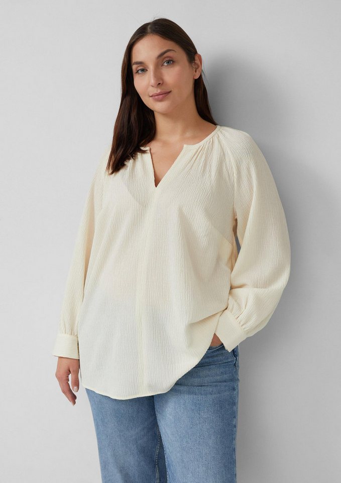 s.Oliver Langarmbluse Bluse Elastische strukturierte Bluse mit weitem Arm von s.Oliver