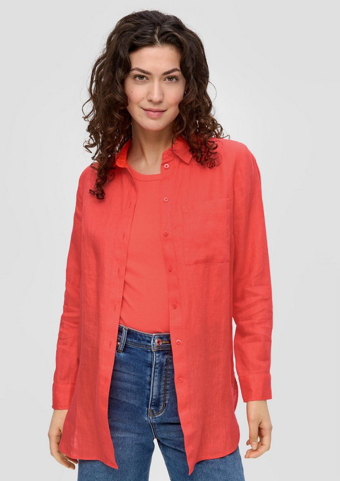 s.Oliver Langarmbluse Bluse Lange Bluse aus Leinen (1-tlg) von s.Oliver