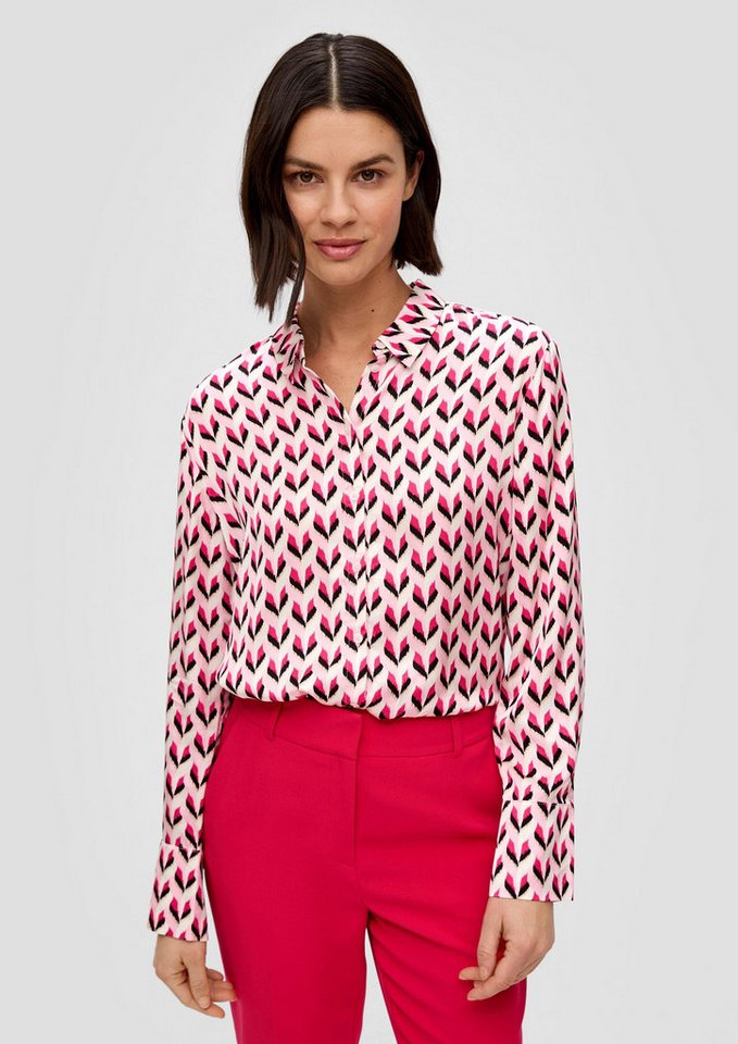 s.Oliver Langarmbluse Bluse Lange Hemdbluse aus reiner Viskose von s.Oliver