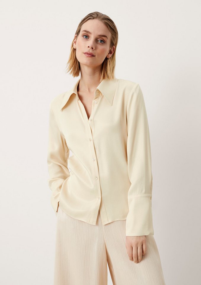 s.Oliver Langarmbluse Bluse Satinbluse mit Raffungen von s.Oliver