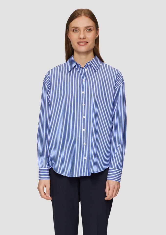 s.Oliver Langarmbluse Bluse Streifenbluse mit Hemdkragen im Relaxed Fit (1-tlg) von s.Oliver