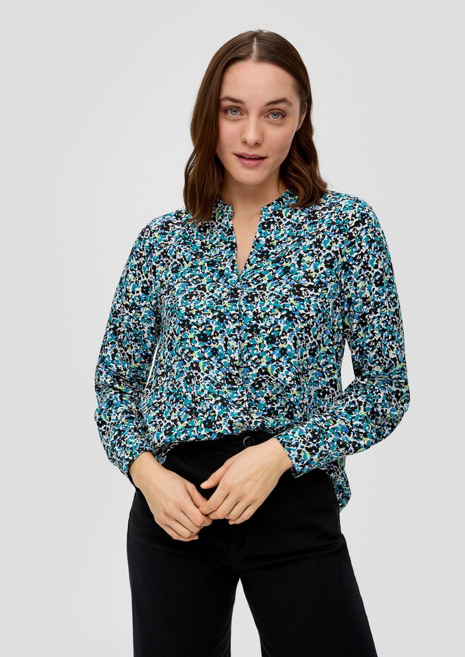 s.Oliver Langarmbluse Bluse Viskosebluse mit Tunika-Ausschnitt von s.Oliver