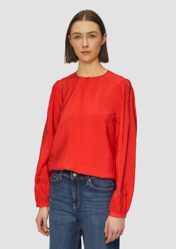 s.Oliver Langarmbluse Bluse mit Puffärmeln im O-Shape von s.Oliver
