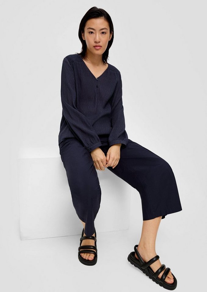 s.Oliver Langarmbluse Bluse mit gesmokten Details Smok-Detail von s.Oliver