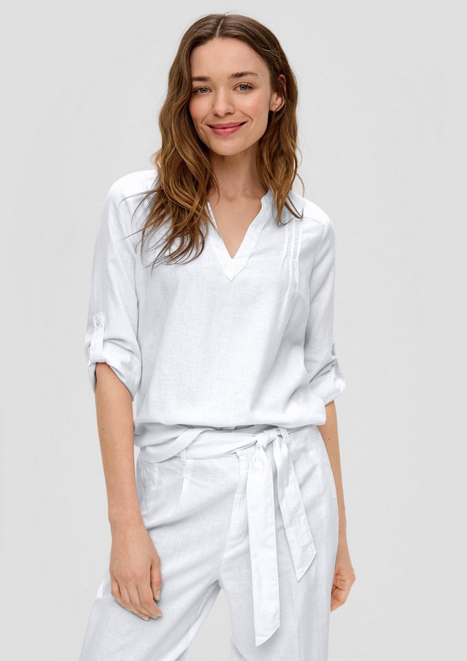 s.Oliver Langarmbluse Leinenbluse mit 3/4-Arm und Tunika-Ausschnitt von s.Oliver